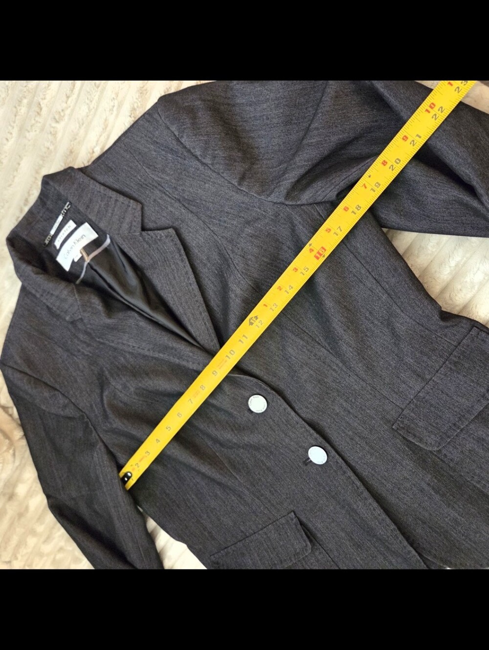 Calvin Klein 14P Blazer Pants Womens Charcoal Grey Two Button Suit Set - Picture 16 of 16